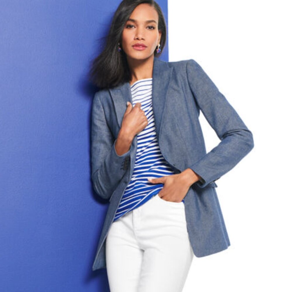 Talbots Petite Chambray Blazer – Size 2P